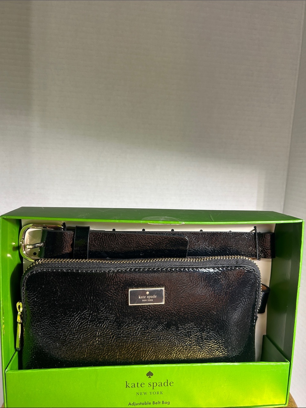kate spade Black Patent Leather Adjustable Belt Bag